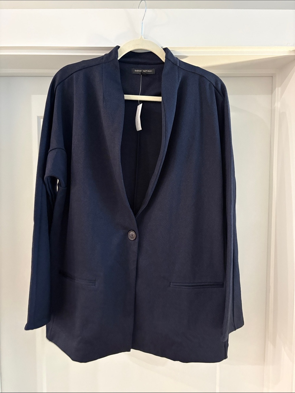 Banana Republic Dark Navy Single-Button Open Blazer